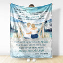 Lake Mother, Daughter And Son Hold This Blanket Tight - Gift For Mother - Personalized Custom Fleece Blanket