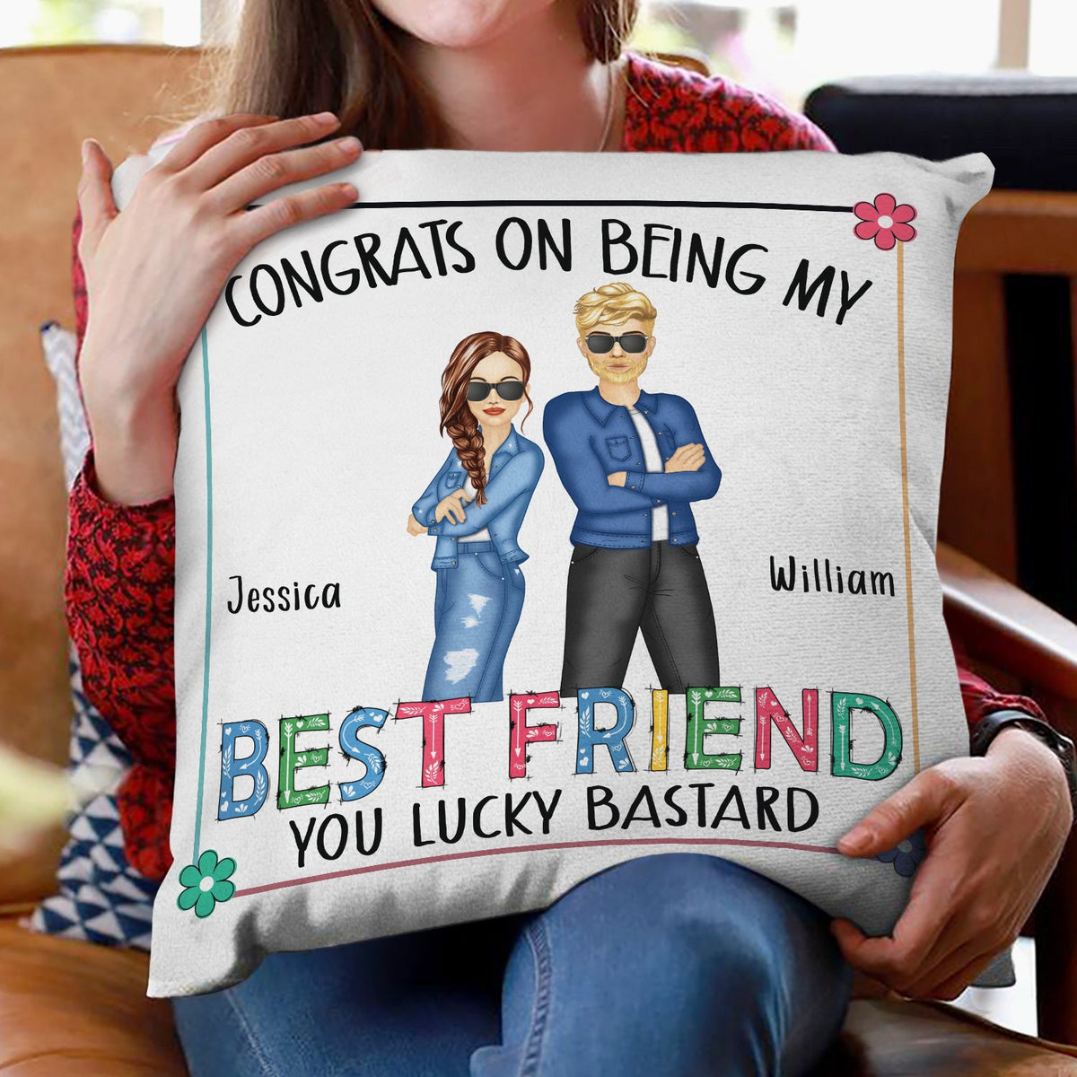 Bestie Congrats On Being My Bestie Fashion - Gift For Bestie - Personalized Pillow