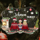 Christmas Family Name Custom - Gift For Family - Personalized Medallion Acrylic Ornament