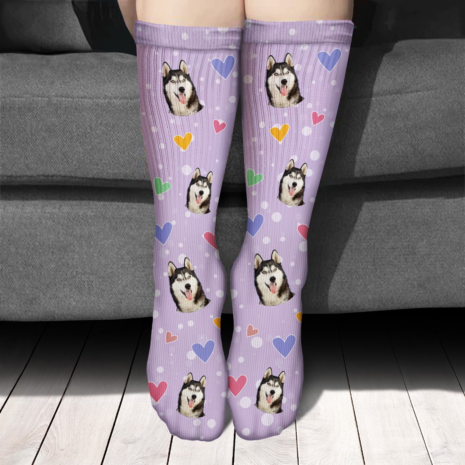 Custom Photo Pet Face Family - Gift For Family, Pet Lovers - Personalized Socks