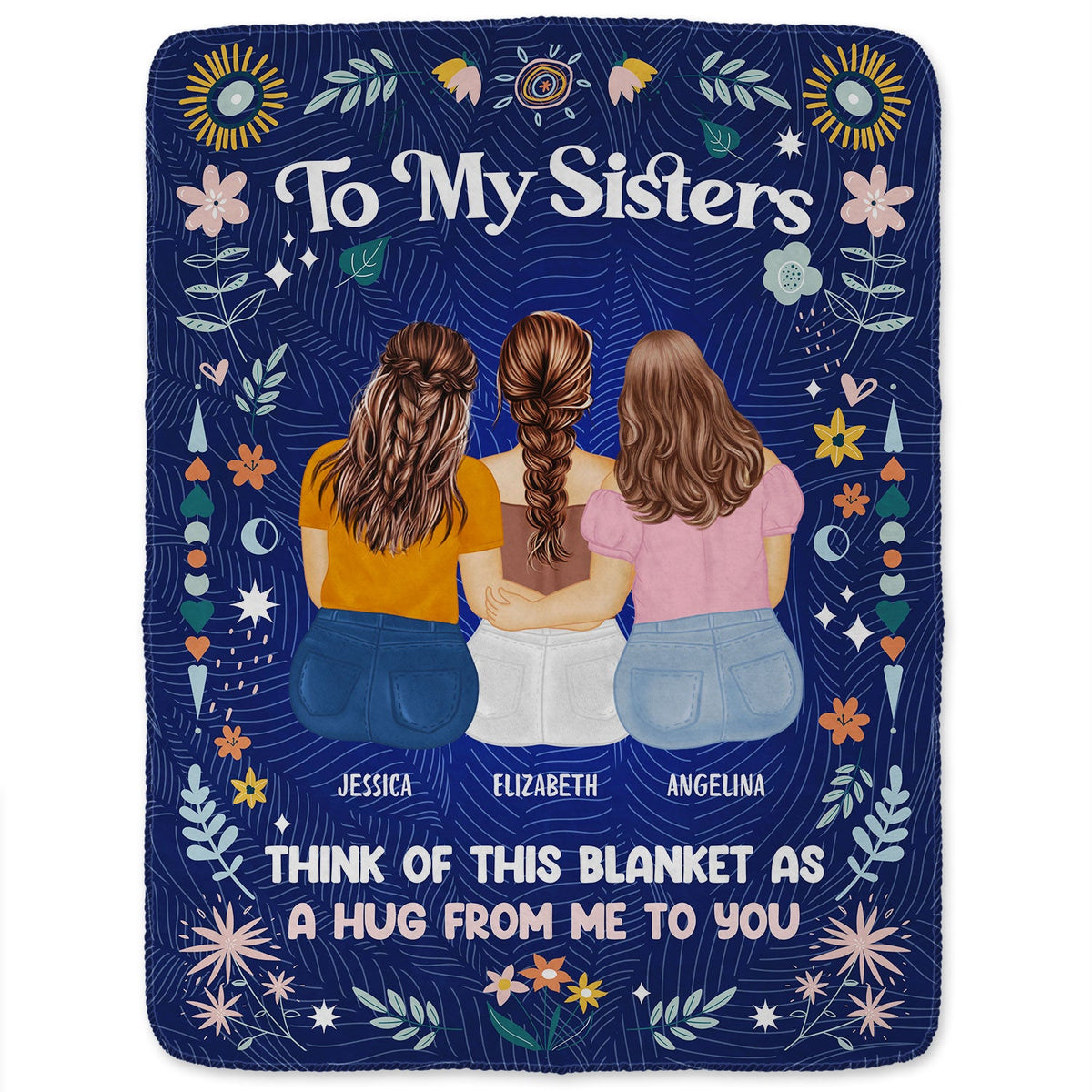 A Hug From Me To You - Gift For Sisters And Best Friends - Personalized Fleece Blanket