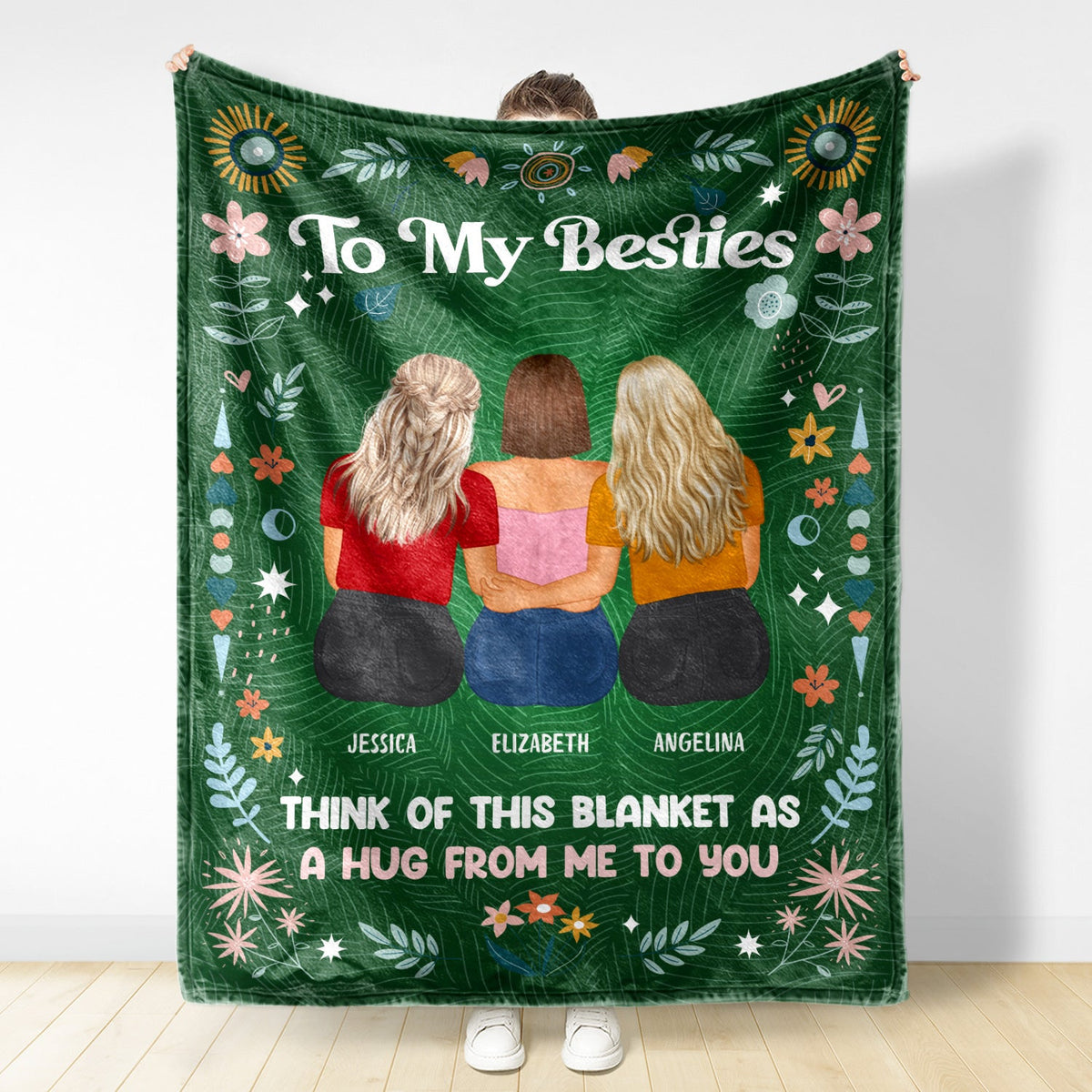 A Hug From Me To You - Gift For Sisters And Best Friends - Personalized Fleece Blanket