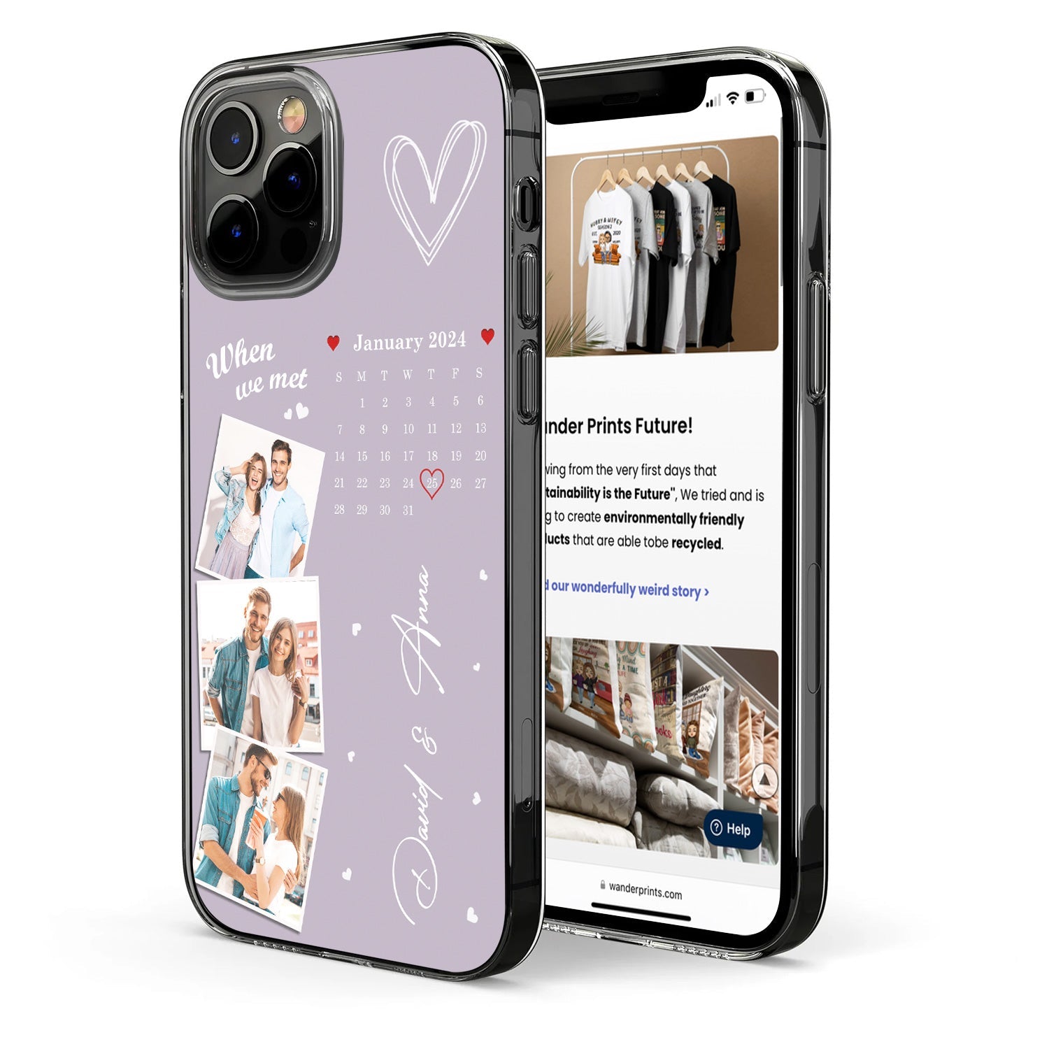 Custom Photo Calendar The Day Our Journey Began Multiple Background Color - Gift For Couples - Personalized Clear Phone Case