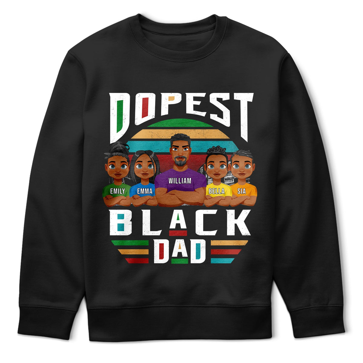 Dopest Black Dad - Personalized T Shirt