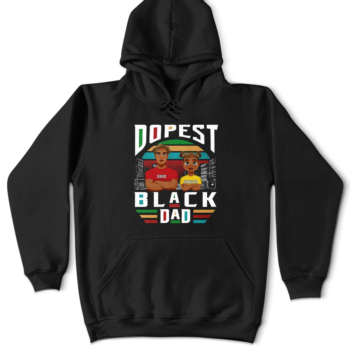 Dopest Black Dad - Personalized T Shirt