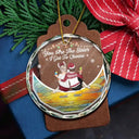 Christmas Bestie On Moon Sister I Got To Choose - Personalized Circle Glass Ornament