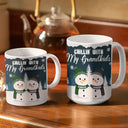 Chillin' With My Grandkids - Personalized White Edge-to-Edge Mug