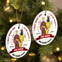 Christmas Couple Backside I Just Want You To Be Happy - Personalized Circle Ceramic Ornament