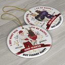 Christmas Couple Backside I Just Want You To Be Happy - Personalized Circle Ceramic Ornament