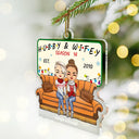 Christmas Couple Hubby Wifey Season - Personalized Custom Shaped Acrylic Ornament