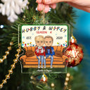 Christmas Couple Hubby Wifey Season - Personalized Custom Shaped Acrylic Ornament