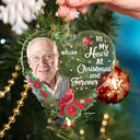 Family - Custom Photo In Our Heart At Christmas And Forever - Personalized Custom Shaped Acrylic Ornament