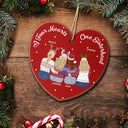 Gift For Bestie,Gift For Sisters,Love,Christmas - Christmas One Sisterhood - Personalized Custom Shaped Wooden Ornament