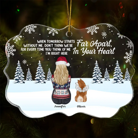 Memorial, Pet Lovers - Christmas Memorial When Tomorrow Starts Without Me - Personalized Medallion Acrylic Ornament