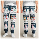 Gift For Grandma,Gift For Mother,Gift For Aunt,Love,Christmas - Christmas Snowman Grandkids - Personalized Pajama Pants