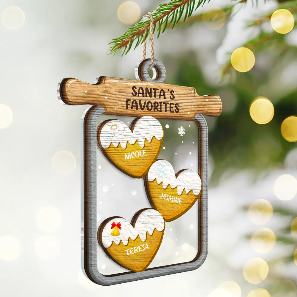 Family - Gingerbread Cookie Our Family - Personalized 2-Layered Mix Ornament