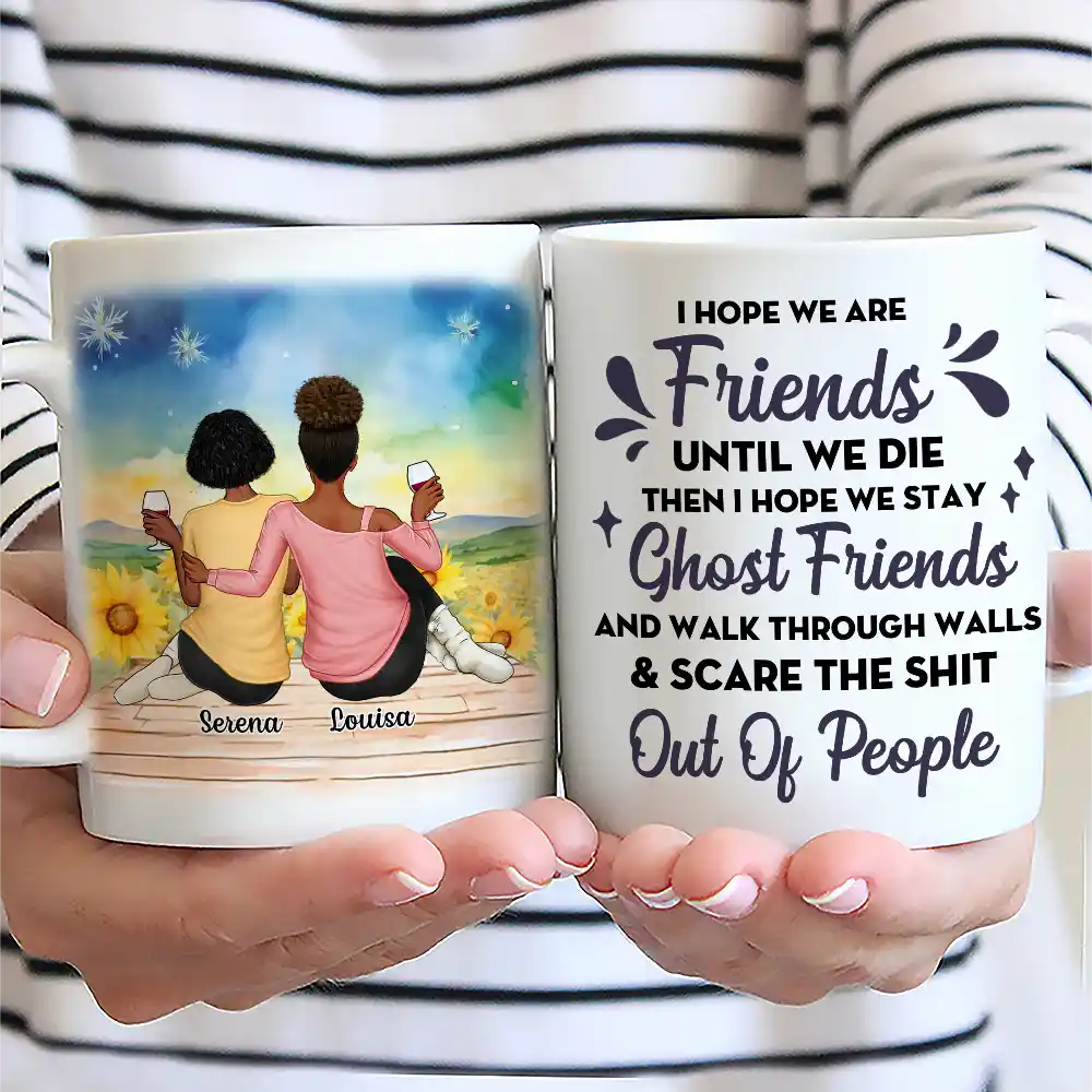 Gift For Bestie,Happy - Because Of You I Laugh A Little Harder - Personalized Mug