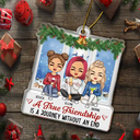 Bestie, Gift For Bestie - A True Friendship Is A Journey Without An End - Personalized Custom Shaped Acrylic Ornament