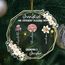 Gift For Grandma, Mother - Grandkids Are Different Flowers - Personalized Custom Shaped Acrylic Ornament