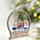 Gift For Bestie - Christmas Tree Grow Old Friends - Personalized 2-Layered Mix Ornament