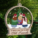 Gift For Bestie - Christmas Tree Grow Old Friends - Personalized 2-Layered Mix Ornament