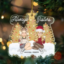 Christmas,Gift For Bestie,Gift For Sisters,Happy - Christmas Badass Besties - Personalized Cutout Acrylic Ornament