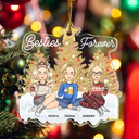 Christmas,Gift For Bestie,Gift For Sisters,Happy - Christmas Badass Besties - Personalized Cutout Acrylic Ornament