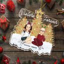 Christmas,Gift For Bestie,Gift For Sisters,Happy - Christmas Badass Besties - Personalized Cutout Acrylic Ornament