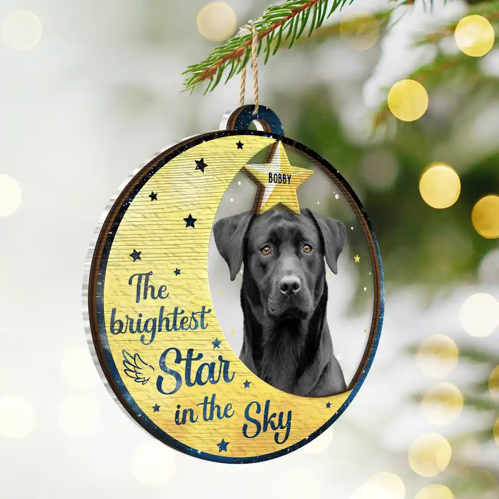 Pet Lovers - Custom Photo Memorial The Brightest Star - Personalized 2-Layered Mix Ornament