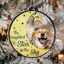 Pet Lovers - Custom Photo Memorial The Brightest Star - Personalized 2-Layered Mix Ornament