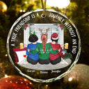 Christmas,Gift For Bestie,Happy -Christmas A True Friendship - Personalized Circle Glass Ornament