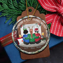 Christmas,Gift For Bestie,Happy -Christmas A True Friendship - Personalized Circle Glass Ornament