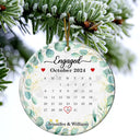 Gift For Couples, Gift For Husband, Gift For Wife, Gift For Boyfriend, Gift For Girlfriend, Wedding - Wedding Calendar Married Engaged Couple - Personalized Circle Ceramic Ornament