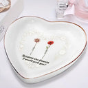 Gift For Sisters,Love - Birth Flower Sisters Are Different Flowers - Personalized Heart Ring Dish