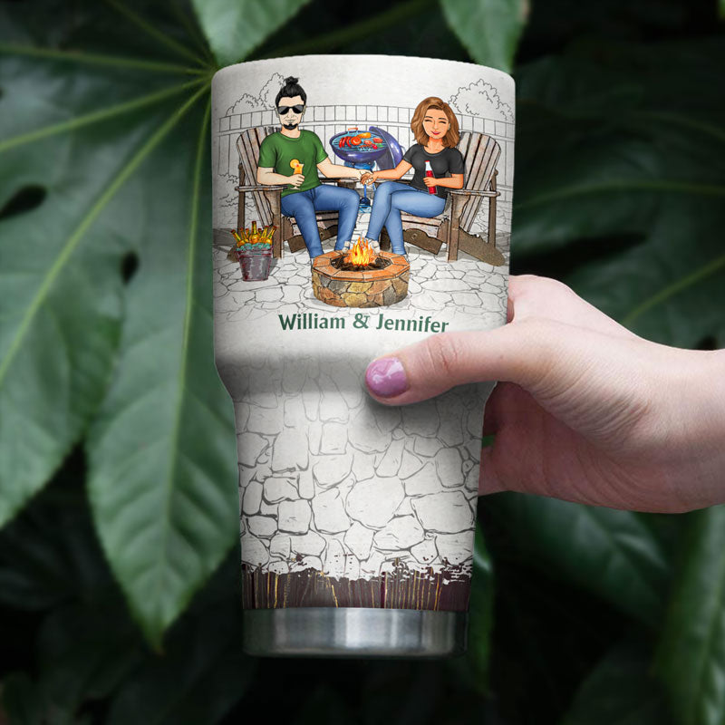 Husband And Wife Drinking Buddies For Life Grilling Couple - Couple Gift - Personalized Custom 30 Oz Tumbler