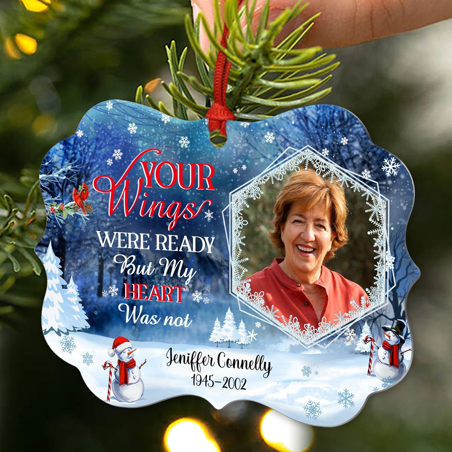 Custom Photo In Loving Memory Those We Love Don't Go Away - Memorial Gift For Family - Personalized Custom Aluminum Ornament