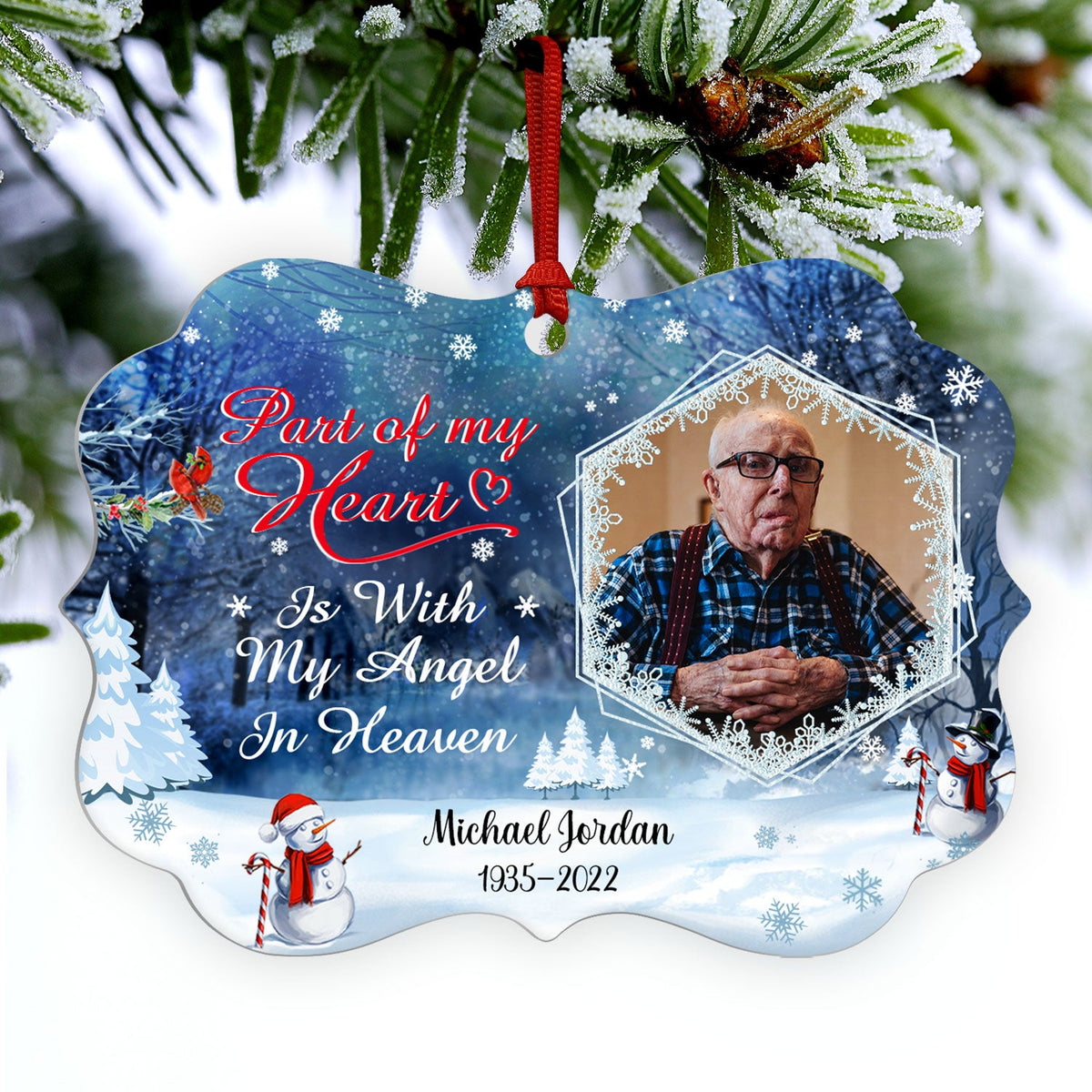 Custom Photo In Loving Memory Those We Love Don't Go Away - Memorial Gift For Family - Personalized Custom Aluminum Ornament