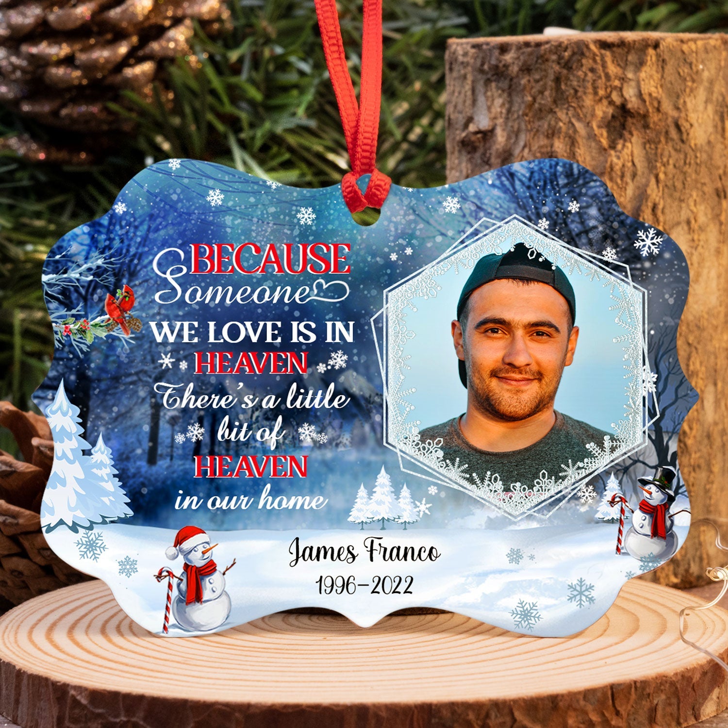 Custom Photo In Loving Memory Those We Love Don't Go Away - Memorial Gift For Family - Personalized Custom Aluminum Ornament