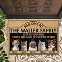 Custom Photo There‘s Like A Lot Of Dogs Cats In Here - Gift For Dog Lovers And Cat Lovers - Personalized Custom Doormat