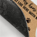 Custom Photo The Humans Just Live Here With Us - Gift For Dog Lovers And Cat Lovers - Personalized Custom Doormat