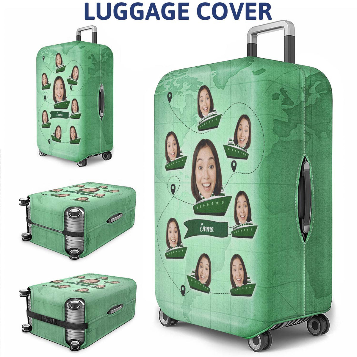 Custom Photo Just A Girl Boy Who Loves Traveling - Gift For Traveling Lovers - Personalized Custom Luggage Cover