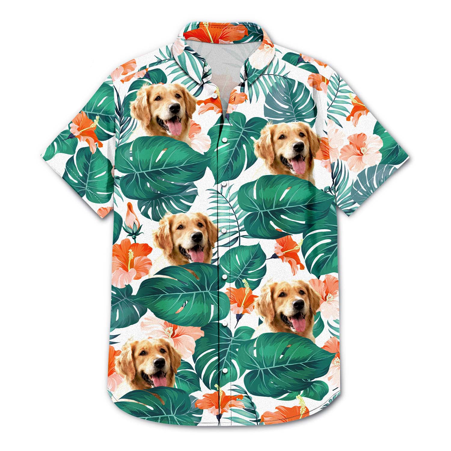 Custom Photo Funny Family Pet Face - Gift For Men, Dog And Cat Lovers - Personalized Custom Hawaiian Shirt