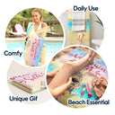 Salty Lil Beach Chibi Woman Man - Gift For Beach Lovers - Personalized Custom Beach Towel