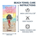 Salty Lil Beach Chibi Woman Man - Gift For Beach Lovers - Personalized Custom Beach Towel