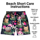 Custom Photo Funny Family Pet Face - Funny Gift For Pet Lovers, Dog Mom, Cat Mom, Dog Dad, Cat Dad - Personalized Custom Unisex Beach Shorts