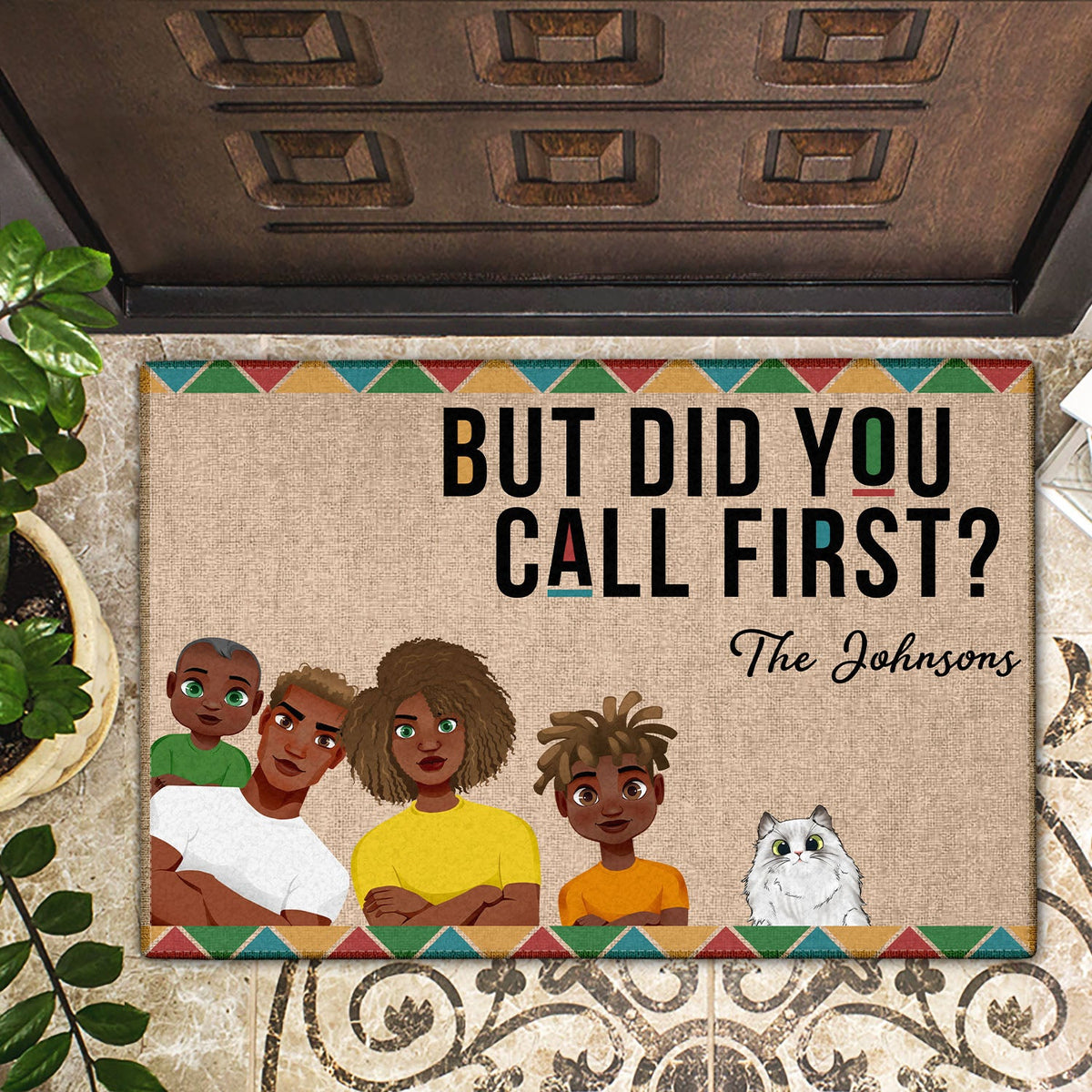 But Did You Call First - Home Decor, Funny, Anniversary Gift For Family - Personalized Doormat