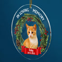 Custom Photo In Loving Memory - Christmas, Memorial Gift For Family, Pet Lovers - Personalized Circle Acrylic Ornament