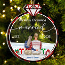 Our First Christmas Married - Gift For Couples - Personalized 2-Layered Mix Ornament