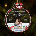 Our First Christmas Married - Gift For Couples - Personalized 2-Layered Mix Ornament