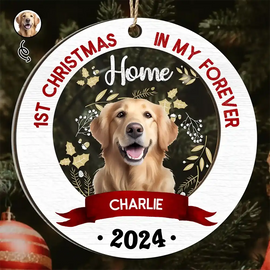 Custom Photo My Forever Home - Christmas Gift For Pet Lovers - Personalized 2-Layered Mix Ornament